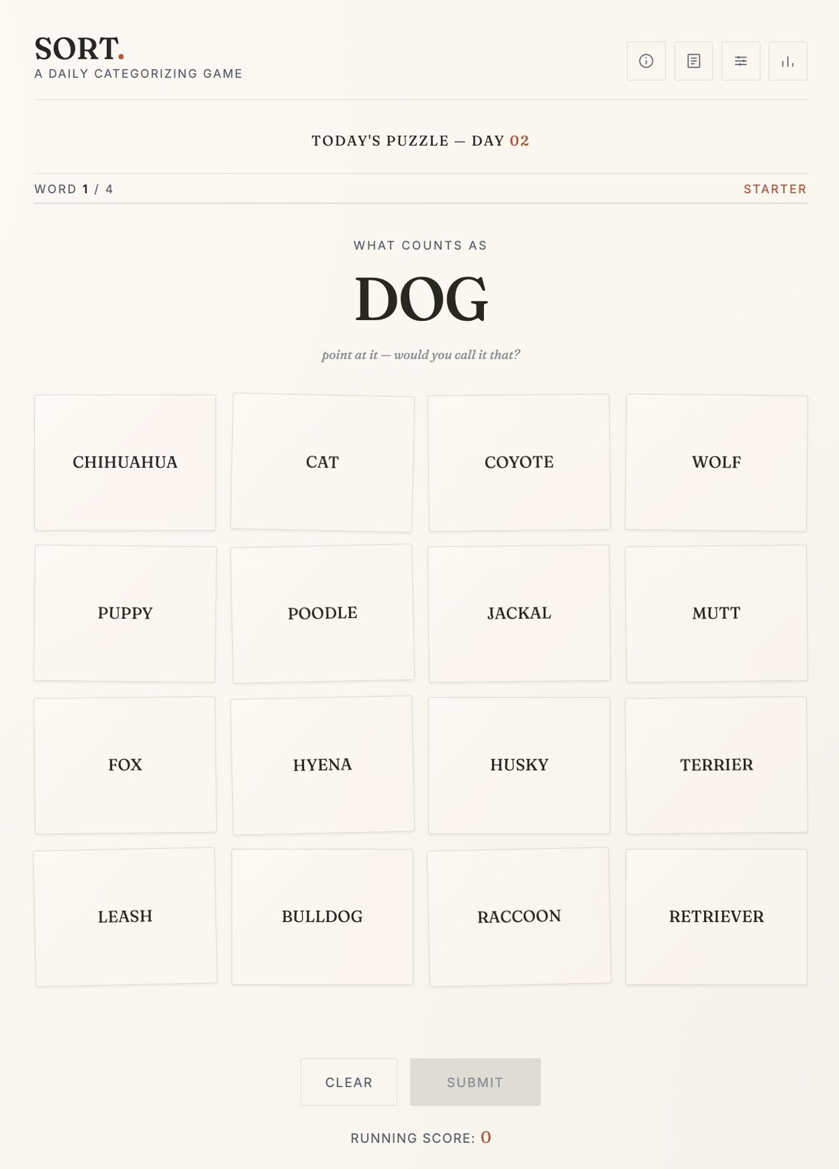 SORT. categorizing game screenshot
